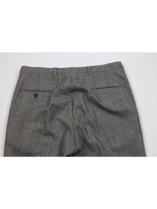 Vintage 70s Christian Dior Mens 34x34 Heavy Wool Knit Wide Leg Chino Pants Plaid - Picture 13 of 15